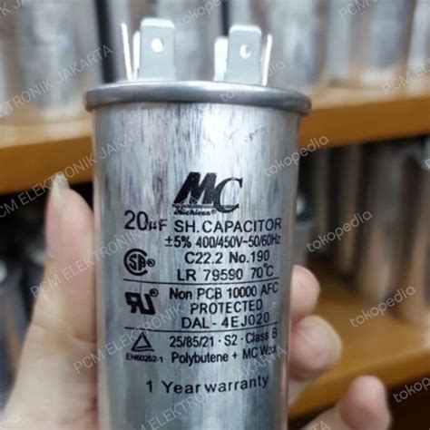 Jual Kapasitor Capacitor Ac Running Mc 20uf 20mf 20 Uf Mf 400v 450v