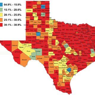 Texas Population Density by County Per Square Kilometer. Map Created by ...