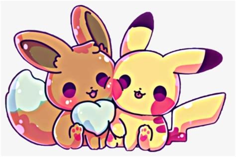 Pokemon Freetoedit - Cute Eevee And Pikachu , Free Transparent Clipart ...