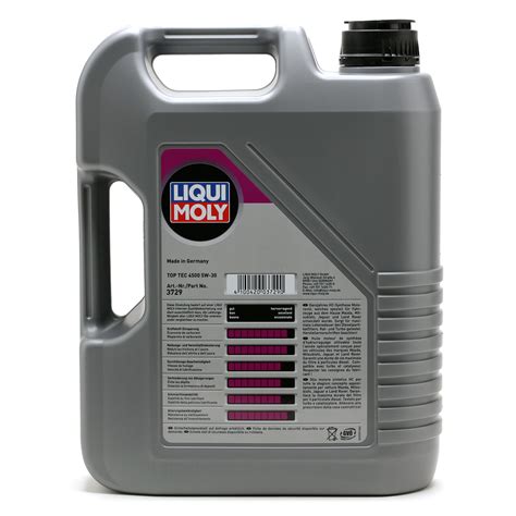 Liqui Moly 3729 5W 30 Top Tec 4500 Motoröl 5l Motorenöle