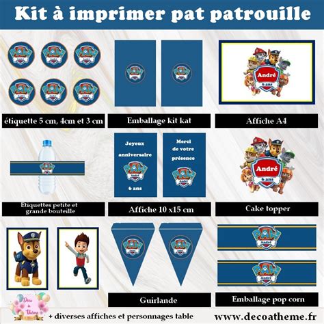 D Co Anniversaire Pat Patrouille Imprimer Chez Vous