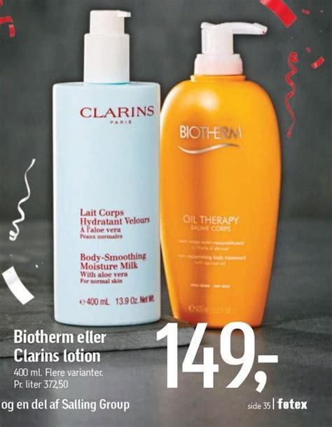 Biotherm eller Clarins lotion tilbud hos Føtex