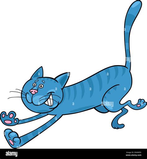 Ilustración De Dibujos Animados De Gato Atigrado Azul Imagen Vector De Stock Alamy