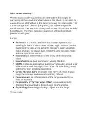 What causes wheezing.docx - What causes wheezing? Wheezing is usually ...