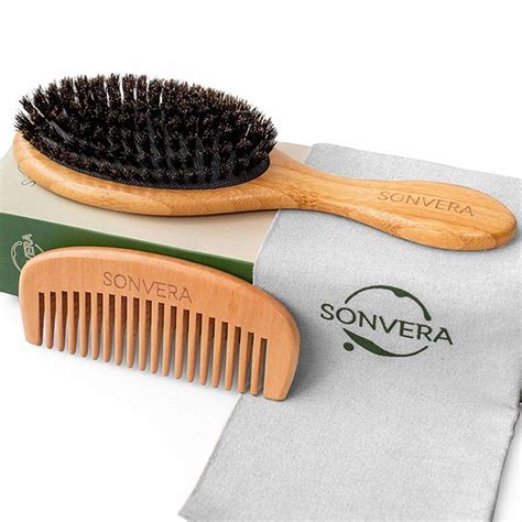 Belula Organic Boar Bristle Hair Brush Comb Set