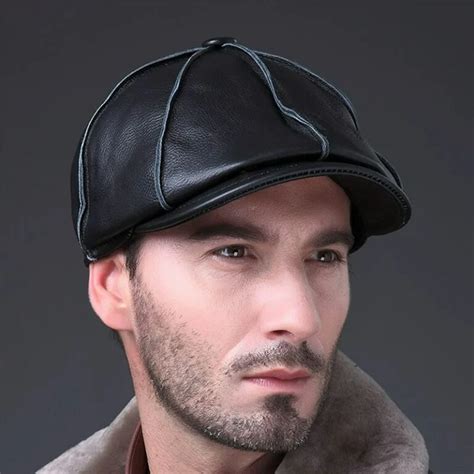 Casquette Gavroche En V Ritable Cuir Casquettes