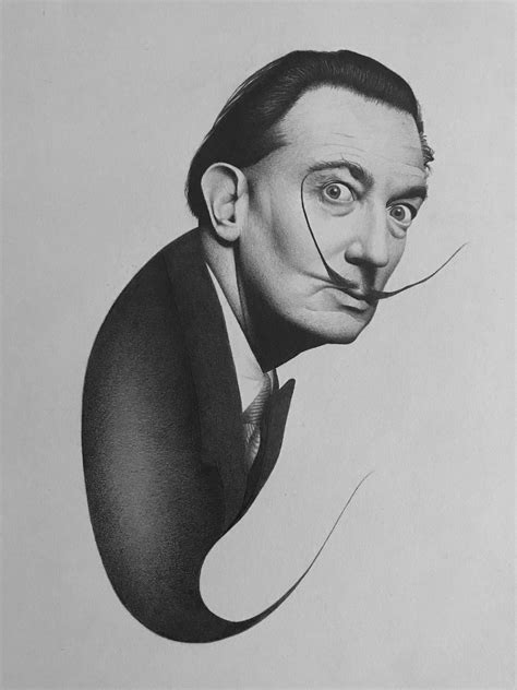 Salvador Dali 8x10 Graphite Pencil Сальвадор дали Портрет Эскиз