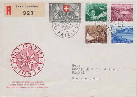 FDC PRO PATRIA 1953 Kaufen Auf Ricardo