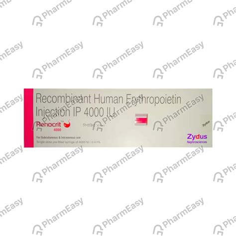 Renocrit 4000 IU Injection 1 Uses Side Effects Price Dosage