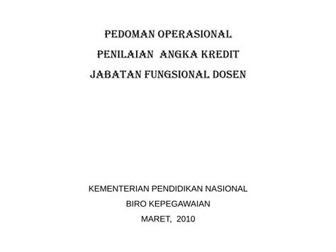 Pdf Pedoman Operasional Penilaian Angka Kredit E Dokumen Kemenag Go