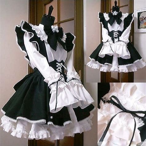 Halloween Frauen M Nner Cosplay Kost M Maid Kleid Sch Rze Cafe Servnat