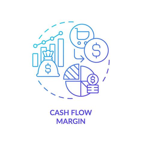 2d Gradient Cash Flow Margin Icon Simple Isolated Vector Blue Thin