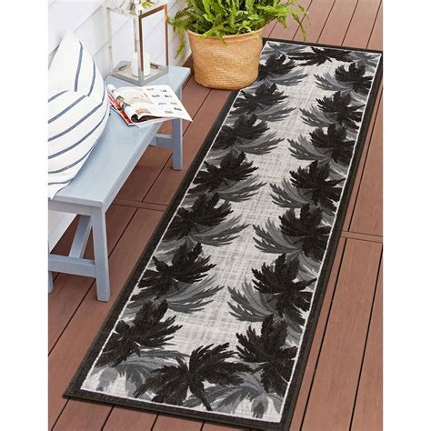 Amazon Rugshop Tropical Floral Border Non Shedding Outdoor Rugs