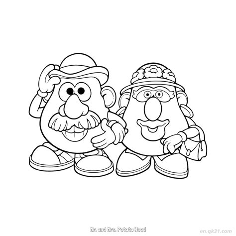 Mr. and Mrs. Potato Head Coloring Page - Free Printable Toy Story PDF