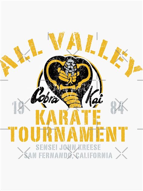 All Valley Karate Tournament Cobra Kai Sticker For Sale By Alhern67 Redbubble