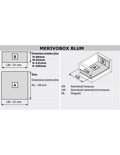 Dno i tył do szuflady BLUM Merivobox Szary