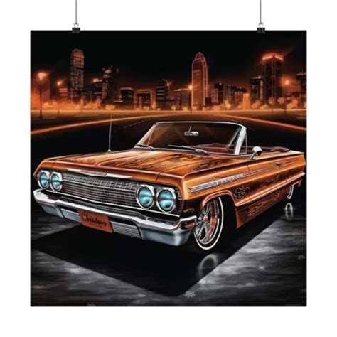 Chevrolet Impala Lowrider Chevy Low Rider Garage Art Man Cave