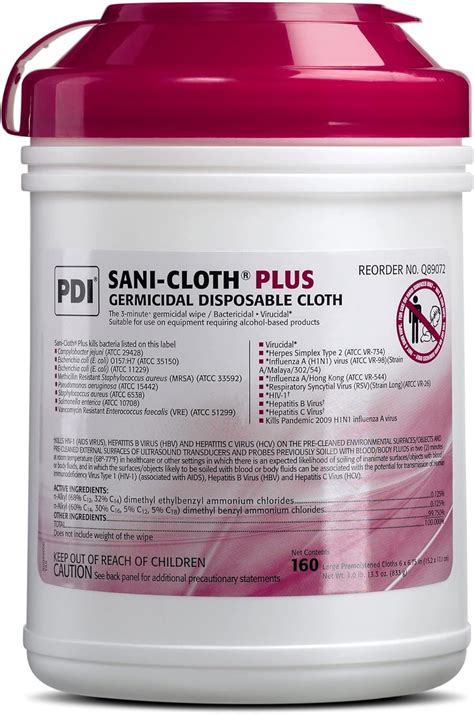 Pdi Sani Cloth Plus Germicidal Disposable Wipes For Healthcare