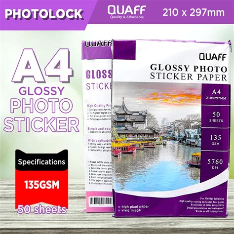 Gsm Gsm Quaff A Size Photo Sticker Paper Glossy Matte Sticker