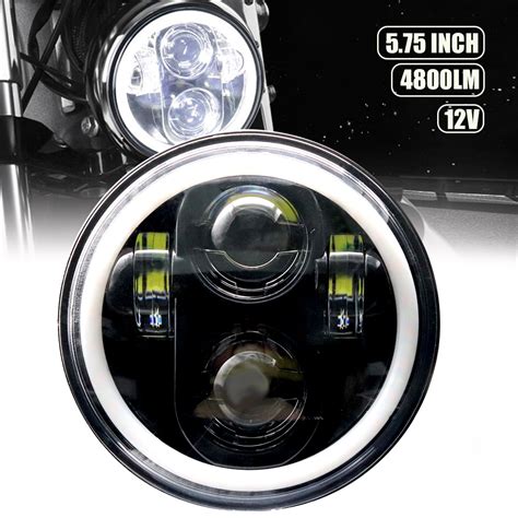 Farol De Motocicleta 5 3 4 5 75 Polegadas Led De Olhos De Anjo