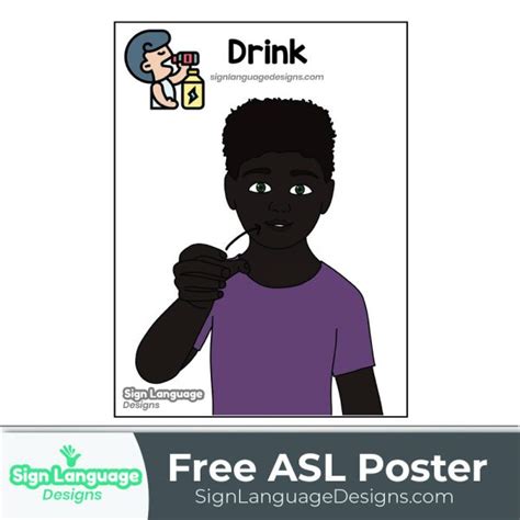 Free ASL Sign Poster - CHICKEN - Sign Language Designs