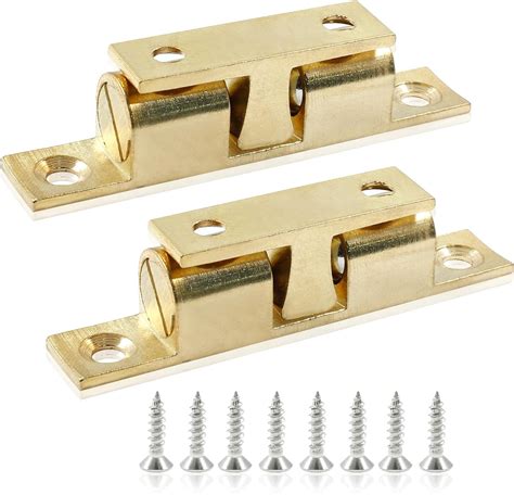 Litoexpe 4pcs Brass Cabinet Door Catch Latch 66mm Double Ball Tension