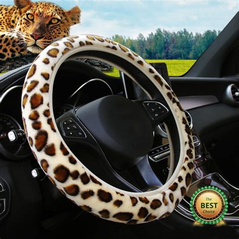 Leopard Print Wheel Steering Cover With Plush Elastic Section Walmart