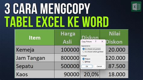 3 Cara Mengcopy Tabel Excel Ke Word Agar Rapi Cara Copy Tabel Excel