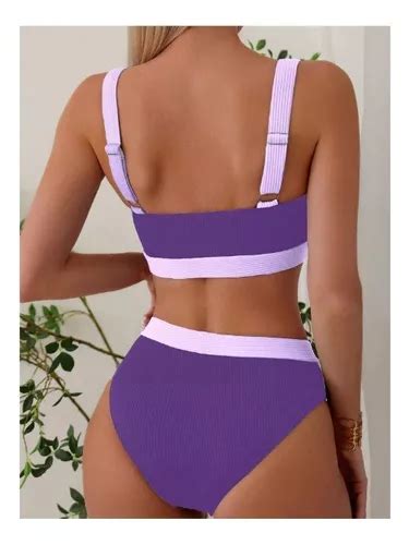 Bañador Bikini Ribete En Contraste Swim Basics MercadoLibre