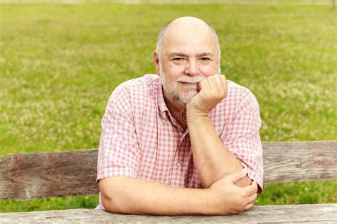 Smiling Old Man In The Park Stock Photo Image Of Park Caucasian