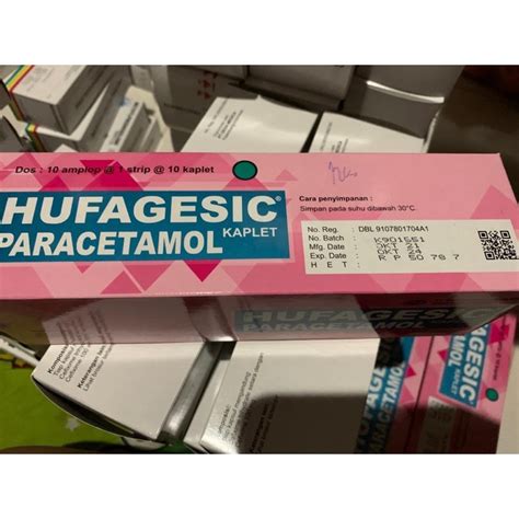 Jual Hufagesic Paracetamol 500mg Per Box Isi 100 Tablet Obat Sakit