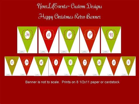 Happy Christmas Retro Pennant Banner DIY PRINTABLE Instant - Etsy