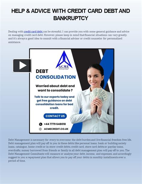 Ppt Help And Advice With Credit Card Debt And Bankruptcy Powerpoint Presentation Free To