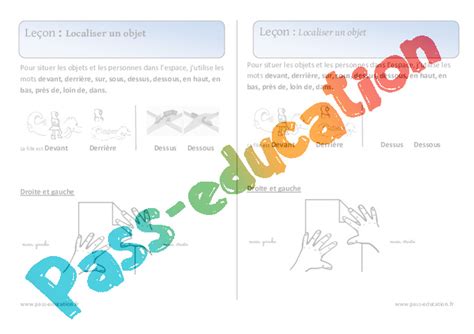 Localiser Un Objet Cp Le On Espace Cycle Pdf Imprimer