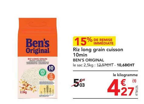 Promo Riz Long Grain Cuisson 10min Ben S Original Chez METRO