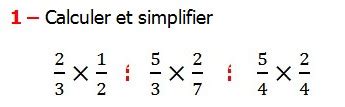 Exercices De Maths Me Fractions Multiplication Et Division