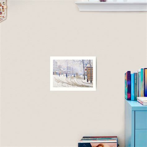 Snow Boulevard De Clichy Paris By Paul Signac Snowy Scene Art Print