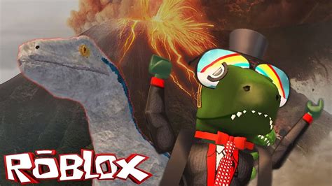 Escaping The Volcano With Blue Roblox Jurassic World Fallen Kingdom