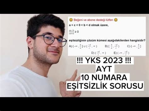 YKS 2024 AYT 10 NUMARA EŞİTSİZLİK SORUSU yks yks2024 ayt