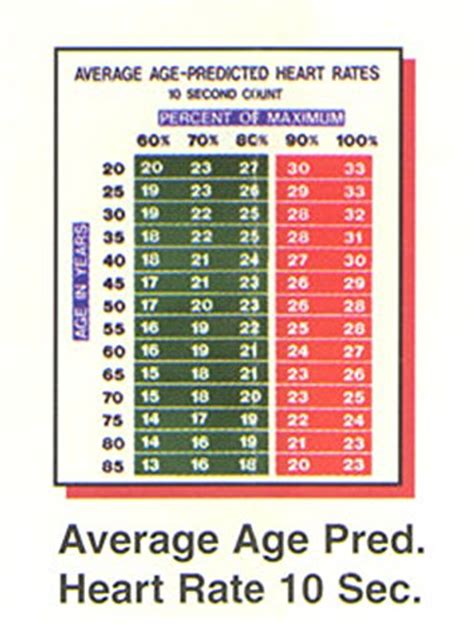 Average Age Predicted Heart Rate Chart Warehousesoverstock