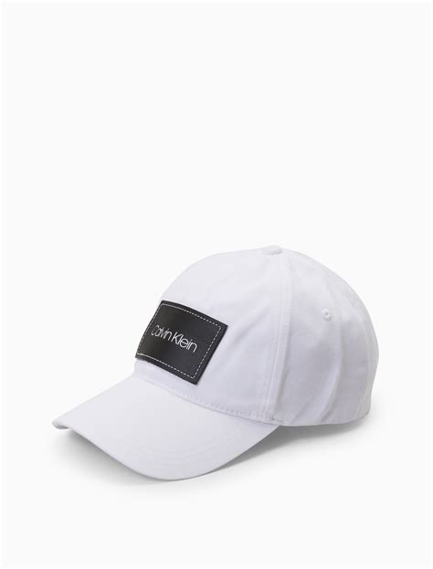 Leather Patch Cap Hats Calvin Klein