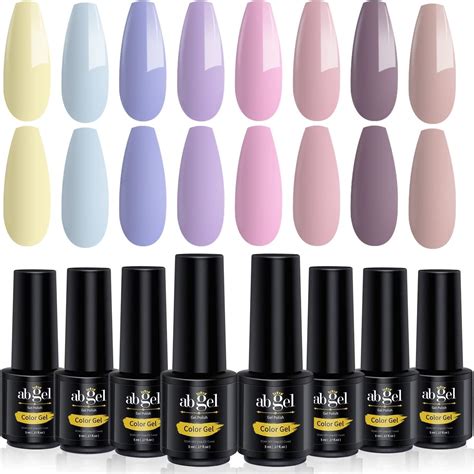 Ab Gel Nail Polish Naked Pink Purple Blue Brown UV Nail Polish 8