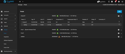 Managing Pools Truenas Documentation Hub