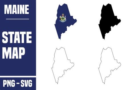 Maine State Outline Map SVG Graphic By Endro Creative Fabrica