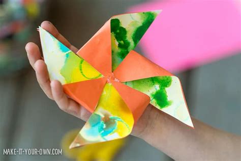 Kids Art Paper Pinwheel Craft