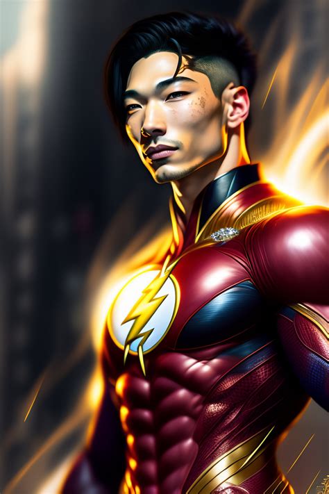 Lexica Full Body Potrait Of Ezra Miller As Super Muscular Flash Anime