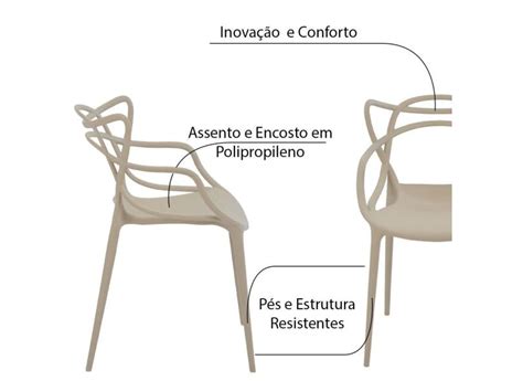 Kit 2 Cadeiras Decorativas Sala e Cozinha Feliti PP Nude Gran Belo em Promoção é no Buscapé