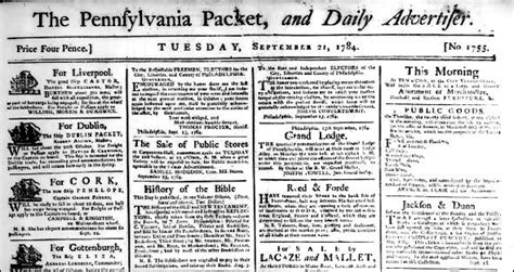 The Pennsylvania Packet And Many Links For Newspaper Sources Daily