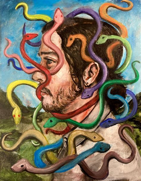 Self Portrait With Snakes By Brian Huntress Artwork Archive