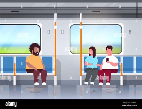 fat obese people  subway metro train overweight mix race